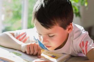Junge liest ein Buch - Motivation im Homeschooling